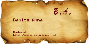 Babits Anna névjegykártya
